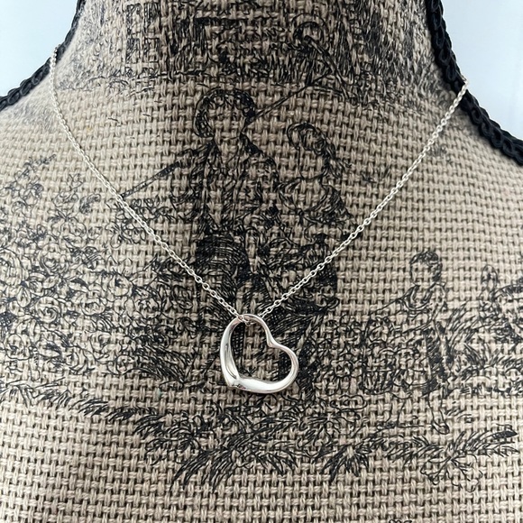 Tiffany & Co. Jewelry - Tiffany & Co. Elsa Peretti Open Large Heart Silver 925 Pendant Necklace